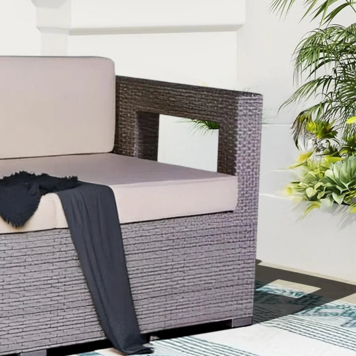 Zuleikha 3-Seater Outdoor Rattan Wicker Patio Sofa