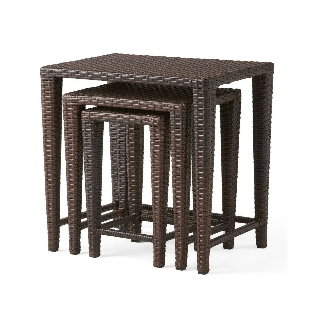 Sitara 3-Piece Wicker Garden Bistro Set in Dark Brown