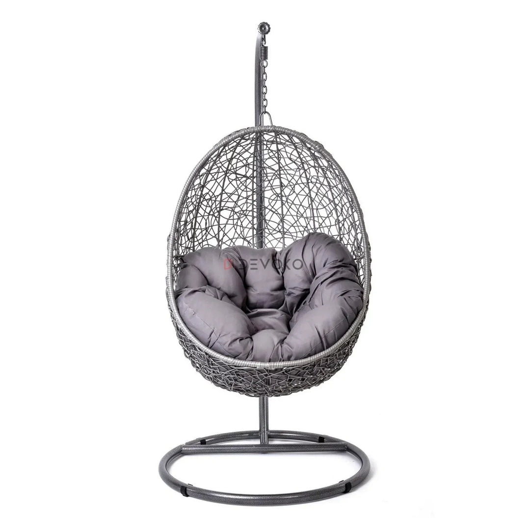 Single Seater Rattan & Wicker Swing (Grey)