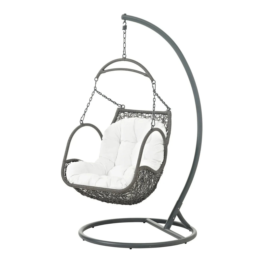 Jumoke Outdoor Rattan Wicker Hanging Swing Chair with Cushion