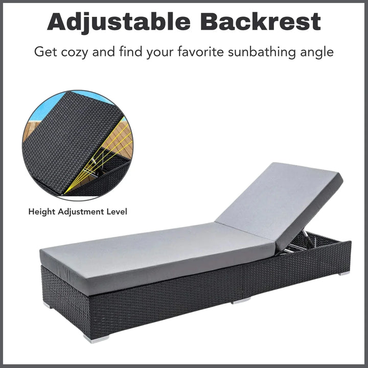 Zoya Outdoor 2-Piece Chaise Lounge Chair with Adjustable Settings and Cushions