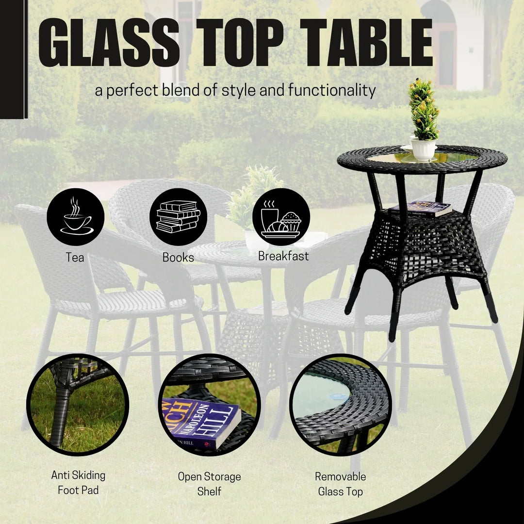 Sumire 3-Piece Outdoor Rattan Wicker Patio Bistro Set
