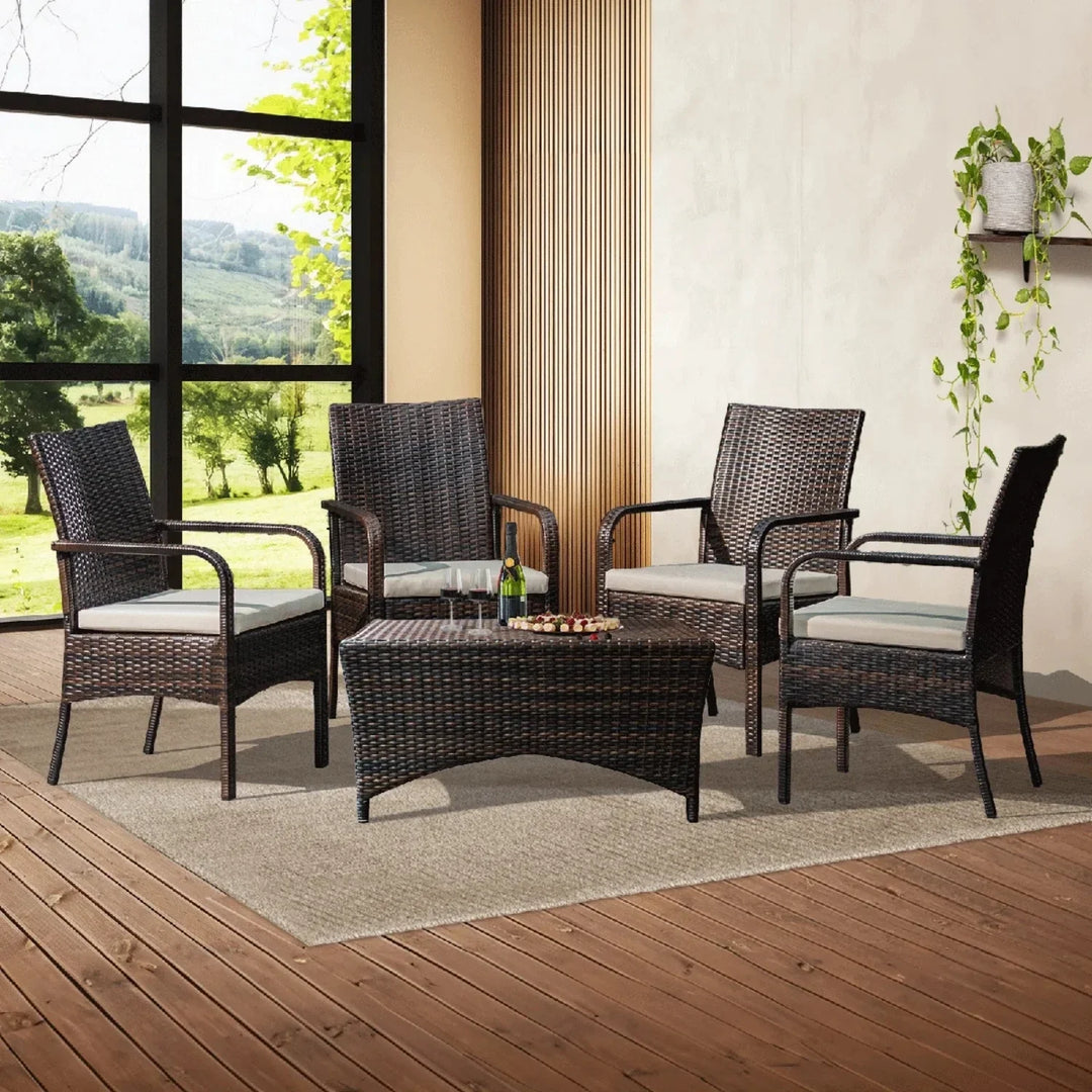 4-Piece Outdoor Rattan Wicker Patio Dining Chairs