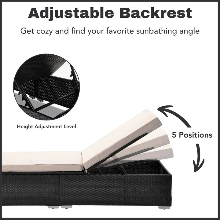 Ambria Outdoor Wicker Lounge Chairs Set of 2 With Side Table