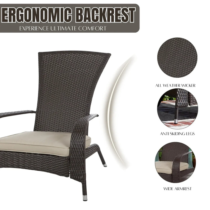 Radhika 1-Piece Outdoor Wicker Single Seater Adirondack Style Armchair