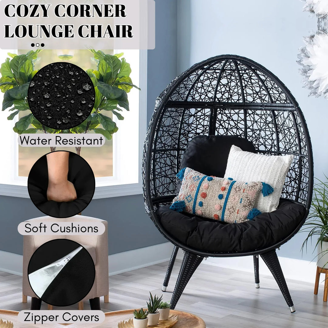 Wafaa Outdoor All-Weather Wicker Egg Chair