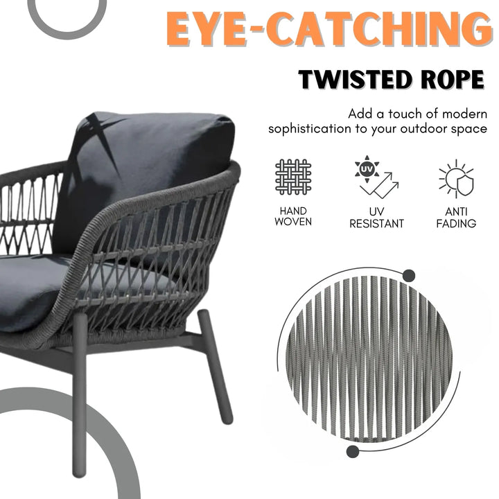 Komal Outdoor 4 Seater Rope Conversation Sofa Set