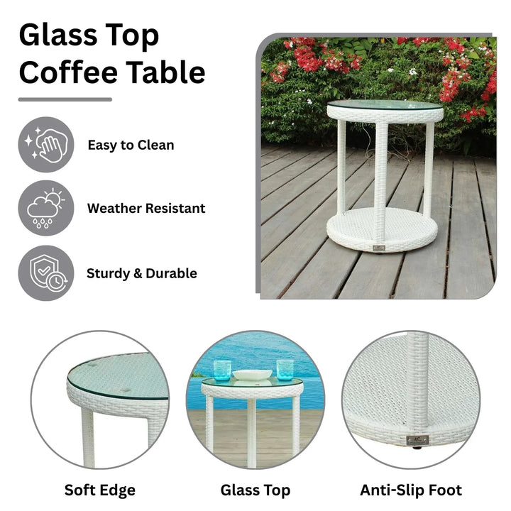 Frieda Outdoor Rattan Wicker 3-Piece Patio Set