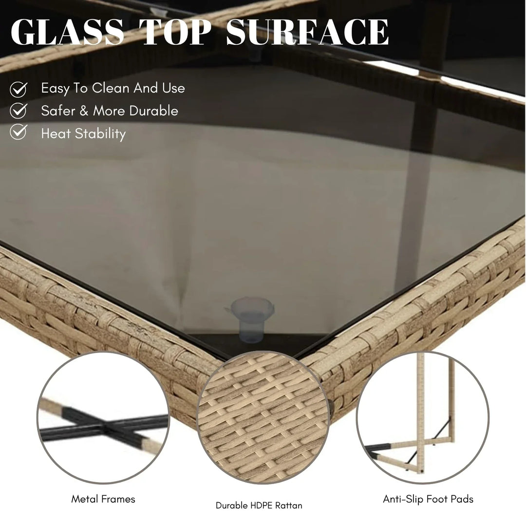 Lene Outdoor Rattan Wicker Dinning Set 9-Piece