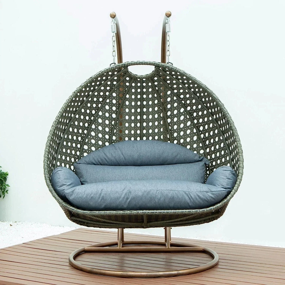 Caihong Double Seater Hanging Swing Chair (Dark Brown/Dark Grey)