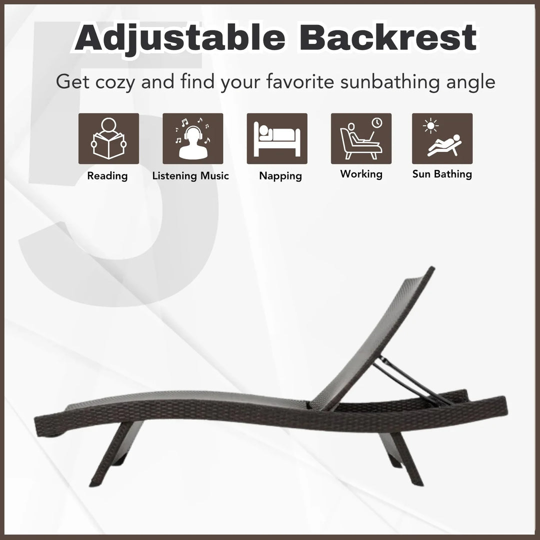 Ronke Outdoor Rattan Wicker Lounge Chairs Set of 2 with Matching Side Table