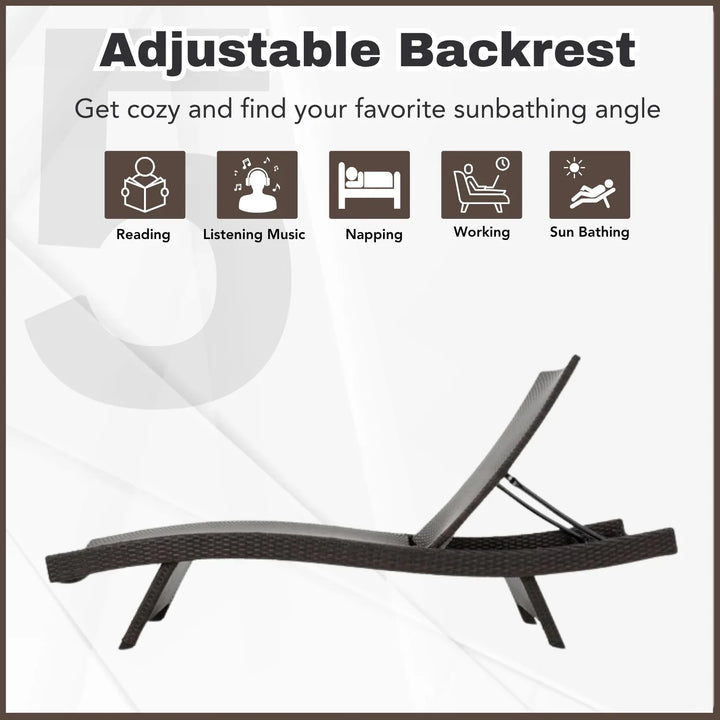 Ronke Outdoor Rattan Wicker Lounge Chairs Set of 2 with Matching Side Table