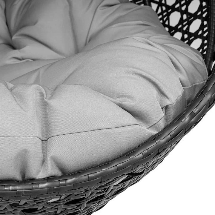 Hai Double Seater Rattan & Wicker Swing (Black & Grey)
