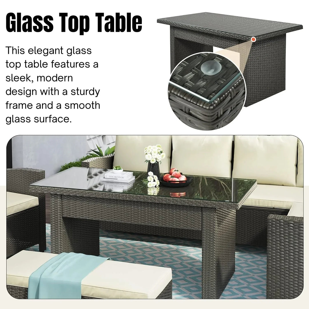 Sofia 5-Piece Outdoor Patio Furniture Set with Dining Table and Chairs