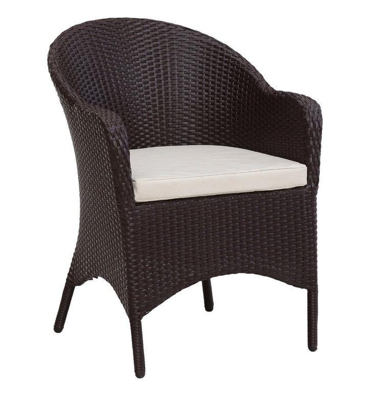 Dushtu Outdoor Patio Seating Set 4 Chairs and 1 Table Set (Dark Brown)