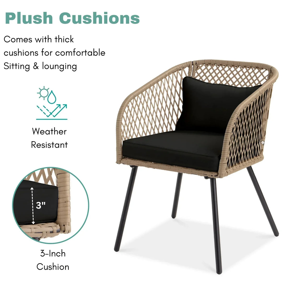 Poet Outdoor Wicker 3-Piece Patio Set