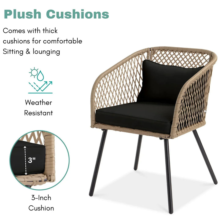 Poet Outdoor Wicker 3-Piece Patio Set