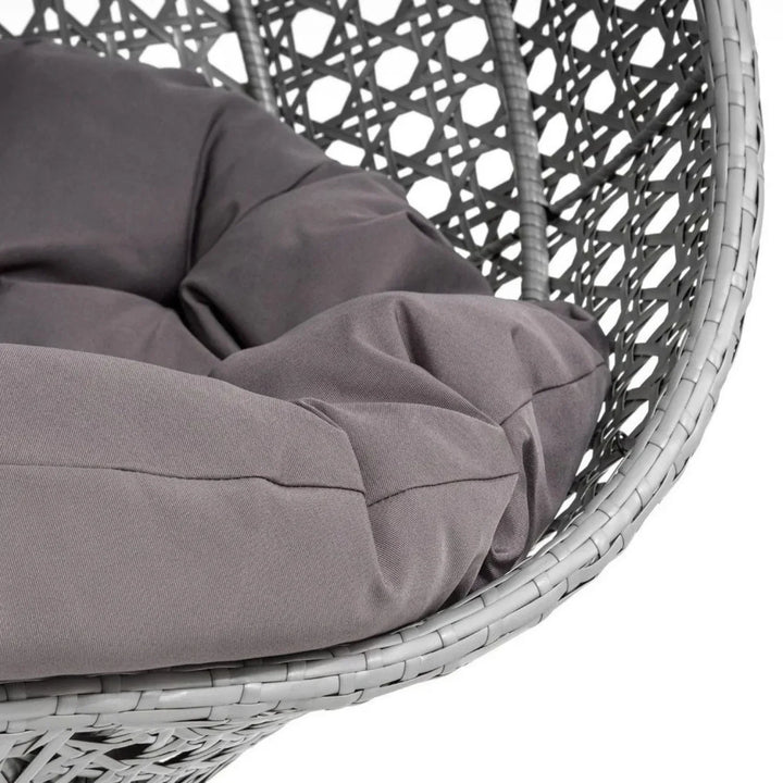 Nainika Single Seater Rattan & Wicker Swing (Grey)