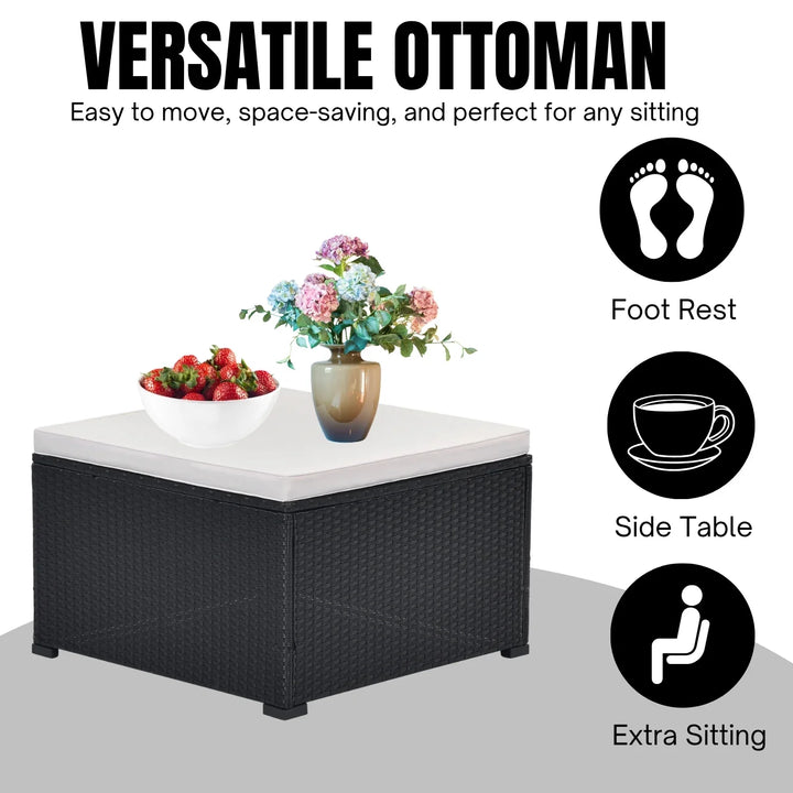 Silvia 8 Pieces Sectional Wicker Furniture Set