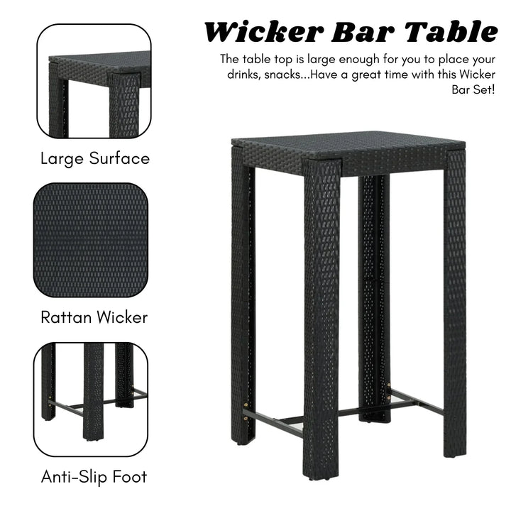 Sakura 5-Piece Outdoor Rattan Wicker Bar Set