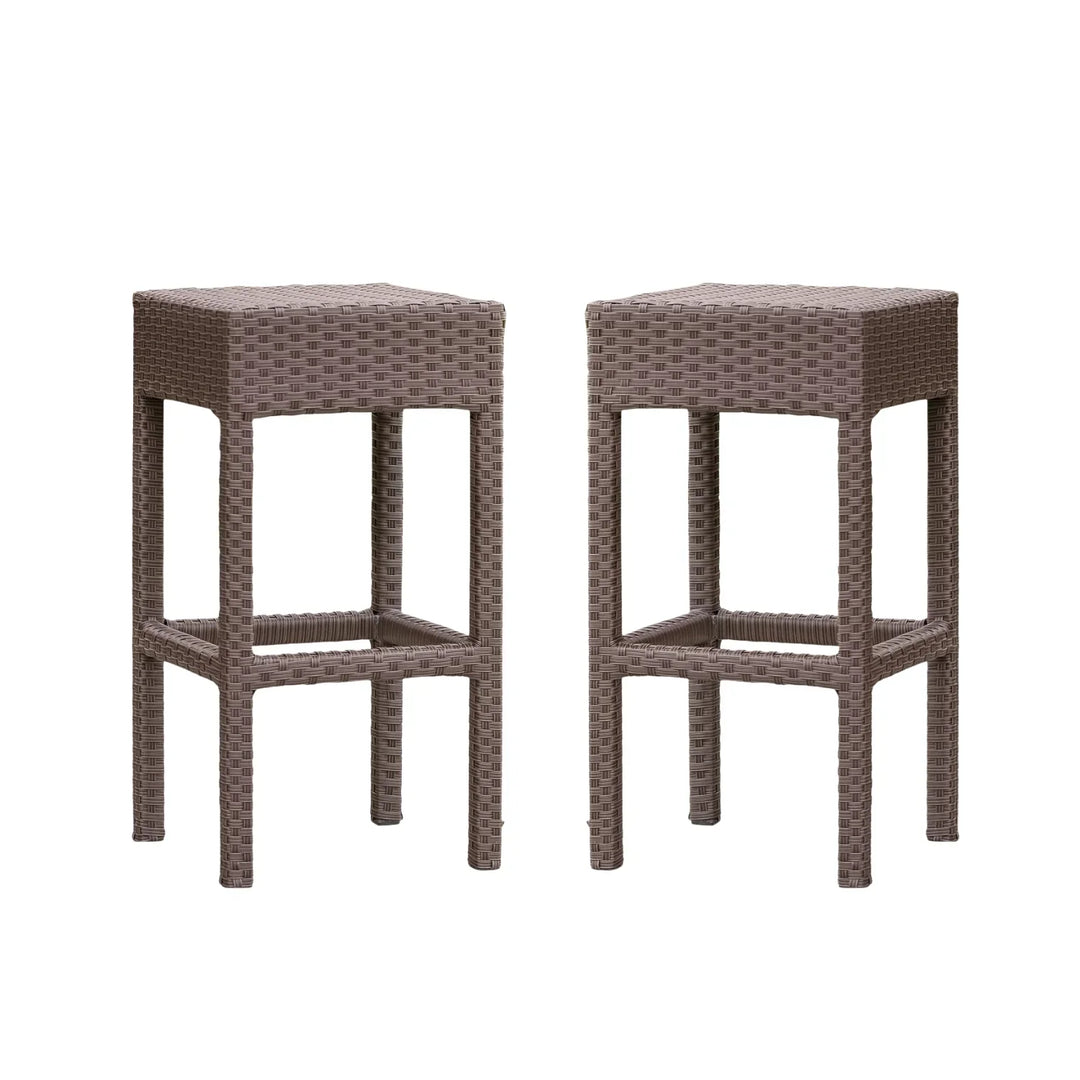 Niharika 7-Piece Outdoor Rattan Wicker Bar Set with Wicker Top Table