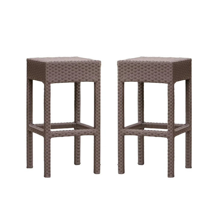 Niharika 7-Piece Outdoor Rattan Wicker Bar Set with Wicker Top Table