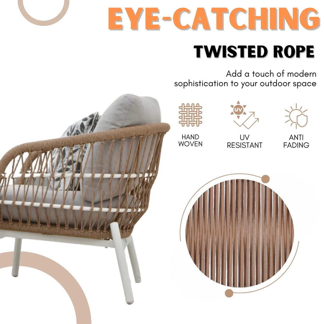Nandita Outdoor 4 Seater Rope Conversation Sofa Set