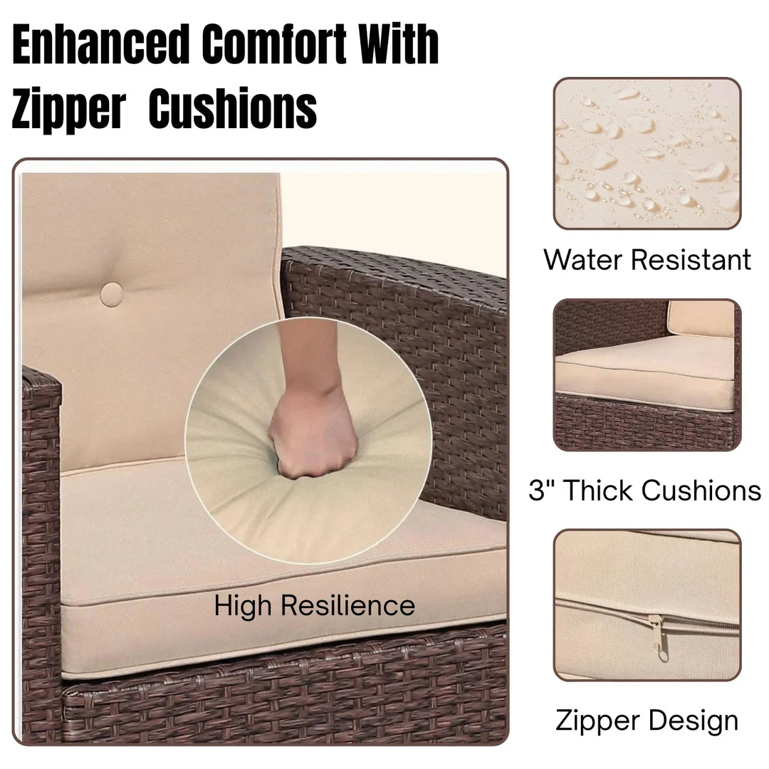 Halima Outdoor Rattan Wicker Sectional 6-Seater Sofa Set