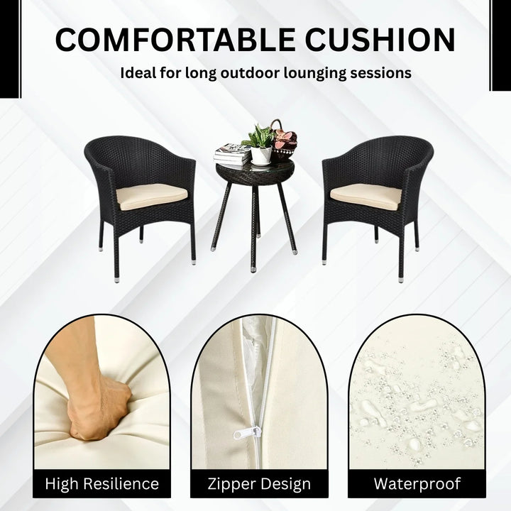 Ishani 3-Piece Outdoor Rattan Wicker Patio Set