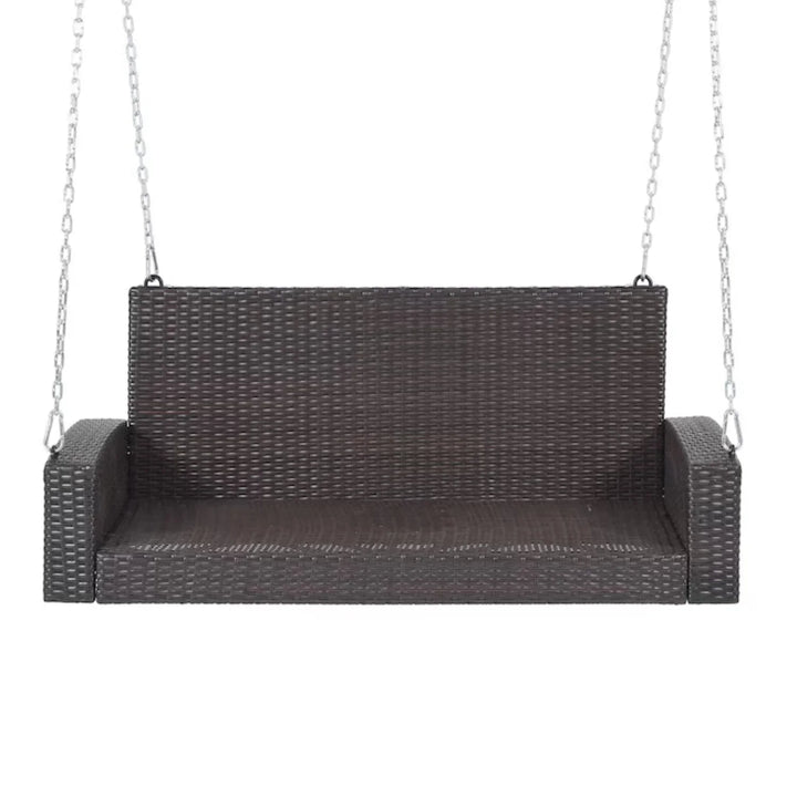 Yumiko Dark Brown Rattan Wicker Two Seater Sofa Swing