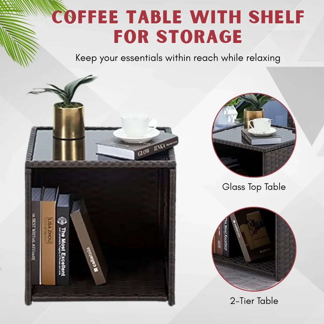 Calliope 5 Piece Outdoor Patio Wicker Furniture Set