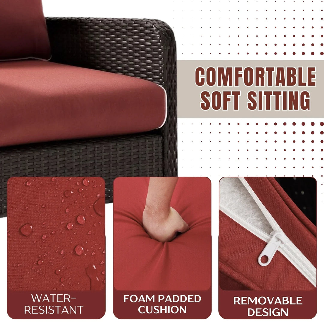 Outdoor Wicker Single Seater Loveseat Sofa