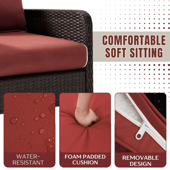 Outdoor Wicker Single Seater Loveseat Sofa