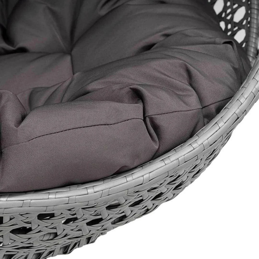 Jia Double Seater Rattan & Wicker Swing (Grey)