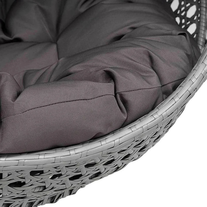 Jia Double Seater Rattan & Wicker Swing (Grey)