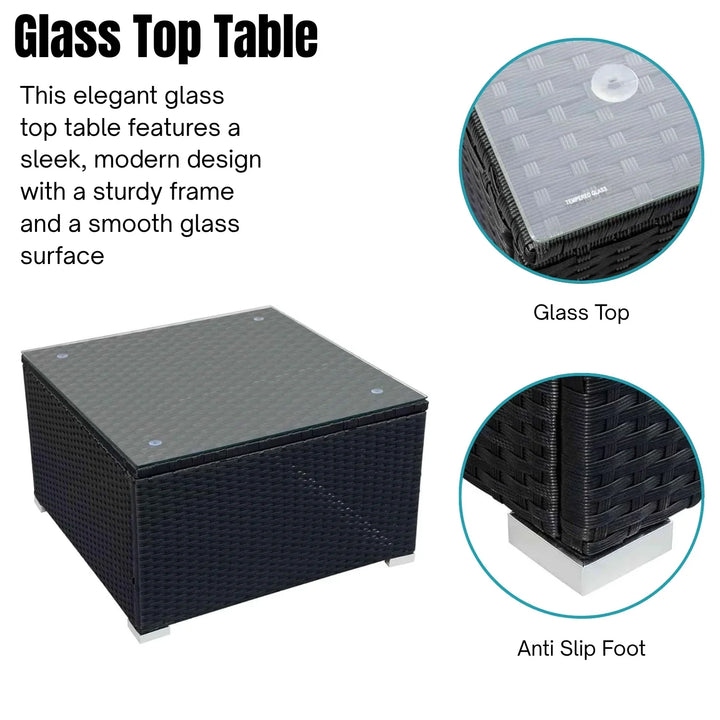 Petra 5-Piece Outdoor Wicker Furniture Set Modern Outdoor L-Shaped