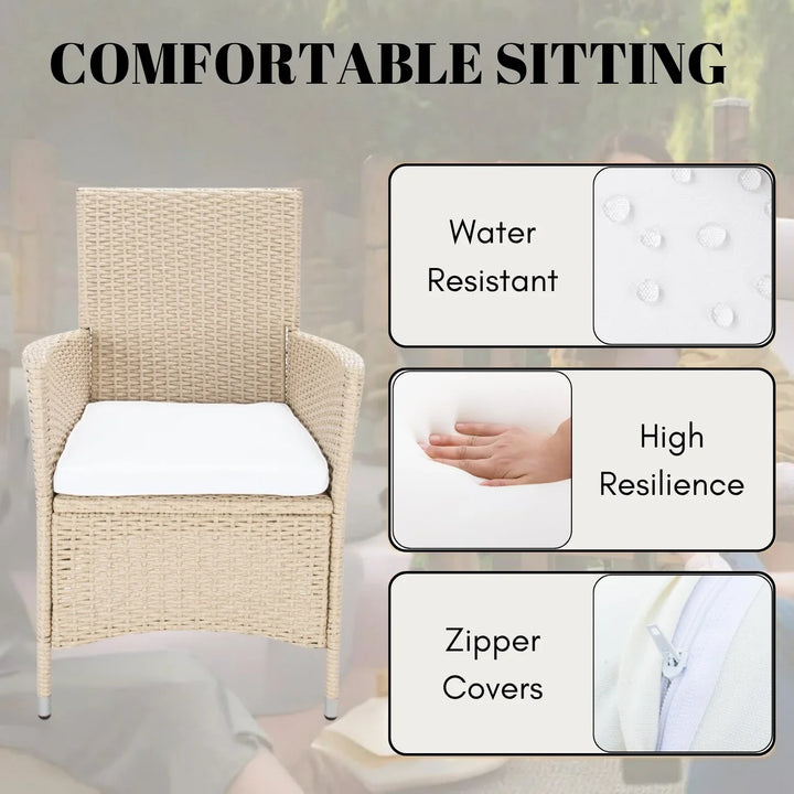 Bongiwe 9-Piece Outdoor Rattan Wicker Dinning Table Set