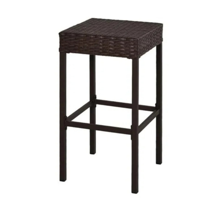 Outdoor Wicker 5-Piece Bar Set with Glass Top Table