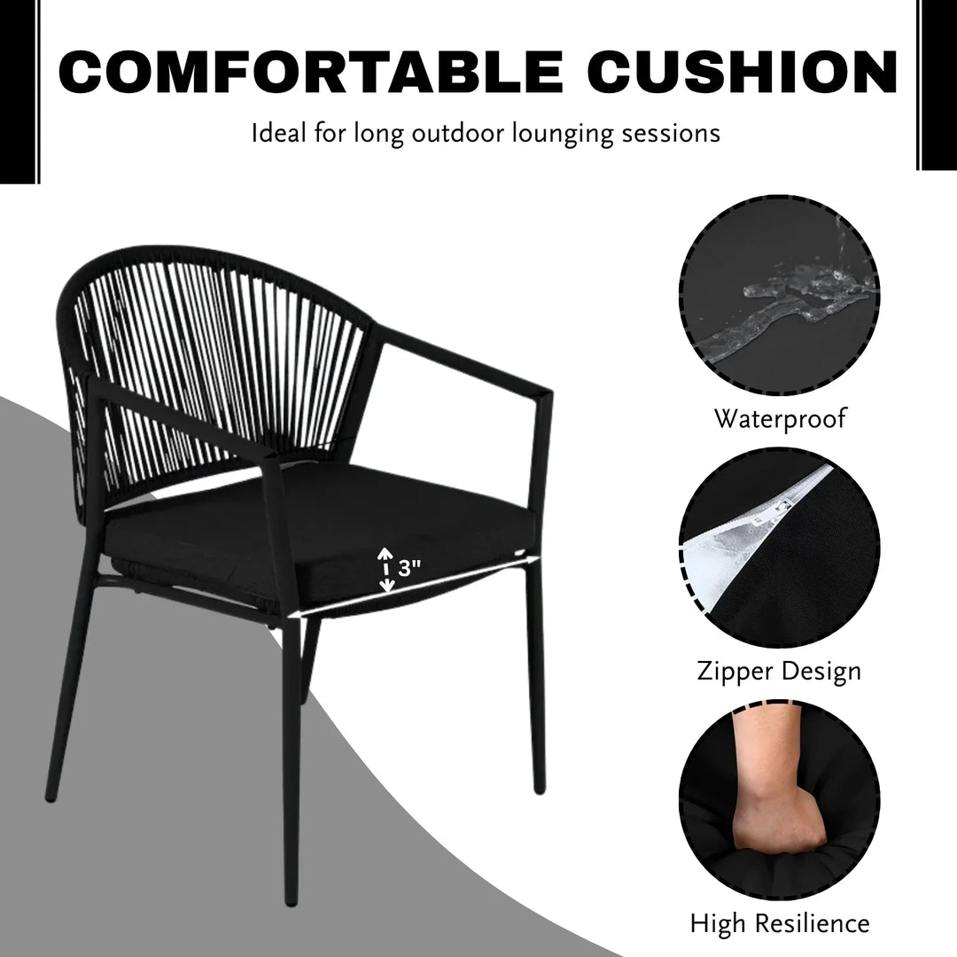 Celia 3 Piece Garden Outdoor Rope Patio Set