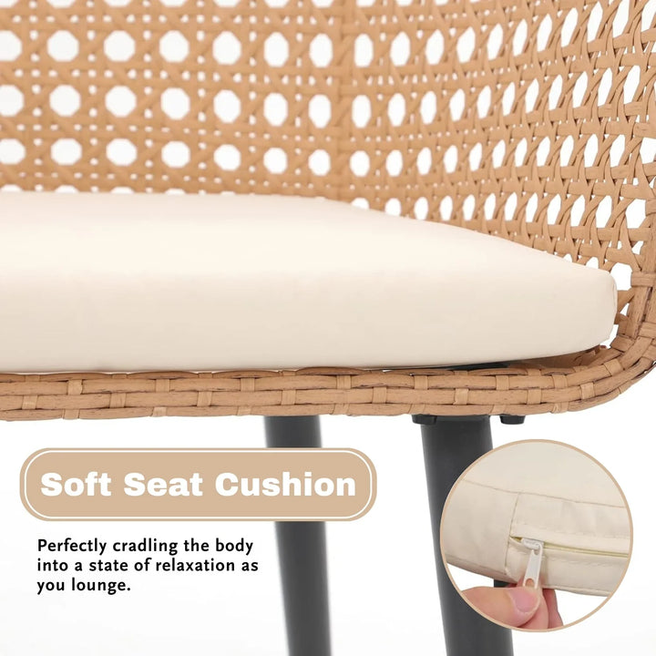 Beatriz 5-Piece Outdoor Patio Dining Set with Rattan Chairs & Glass Top Table