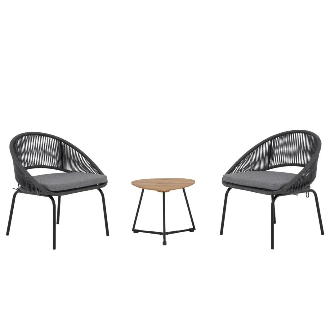 Salma 3 Piece Garden Outdoor Rope Patio Set