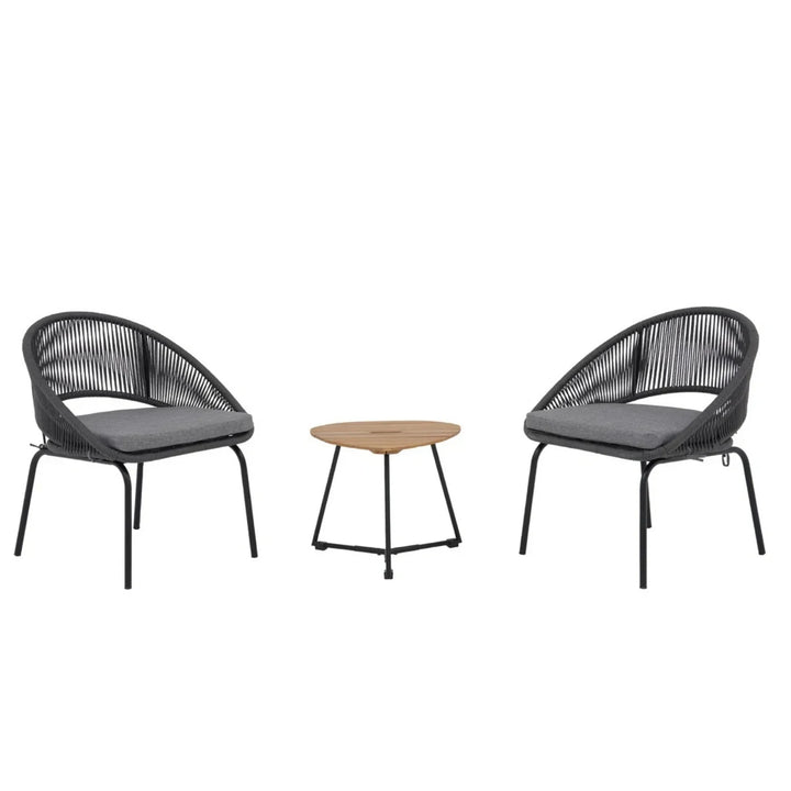 Salma 3 Piece Garden Outdoor Rope Patio Set