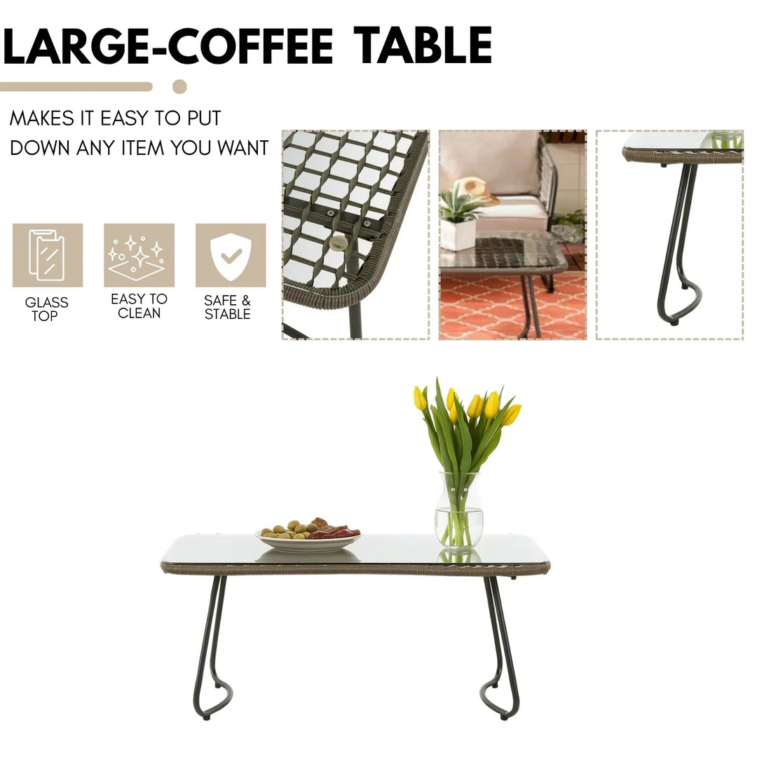 Clementine 4 Piece Outdoor All-Weather Rope Sofa Set