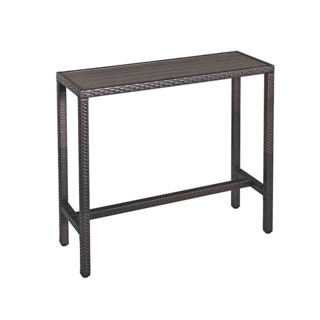 Chiyo All-Weather Rattan Wicker Bar Set with High-Top Outdoor Table & Chairs