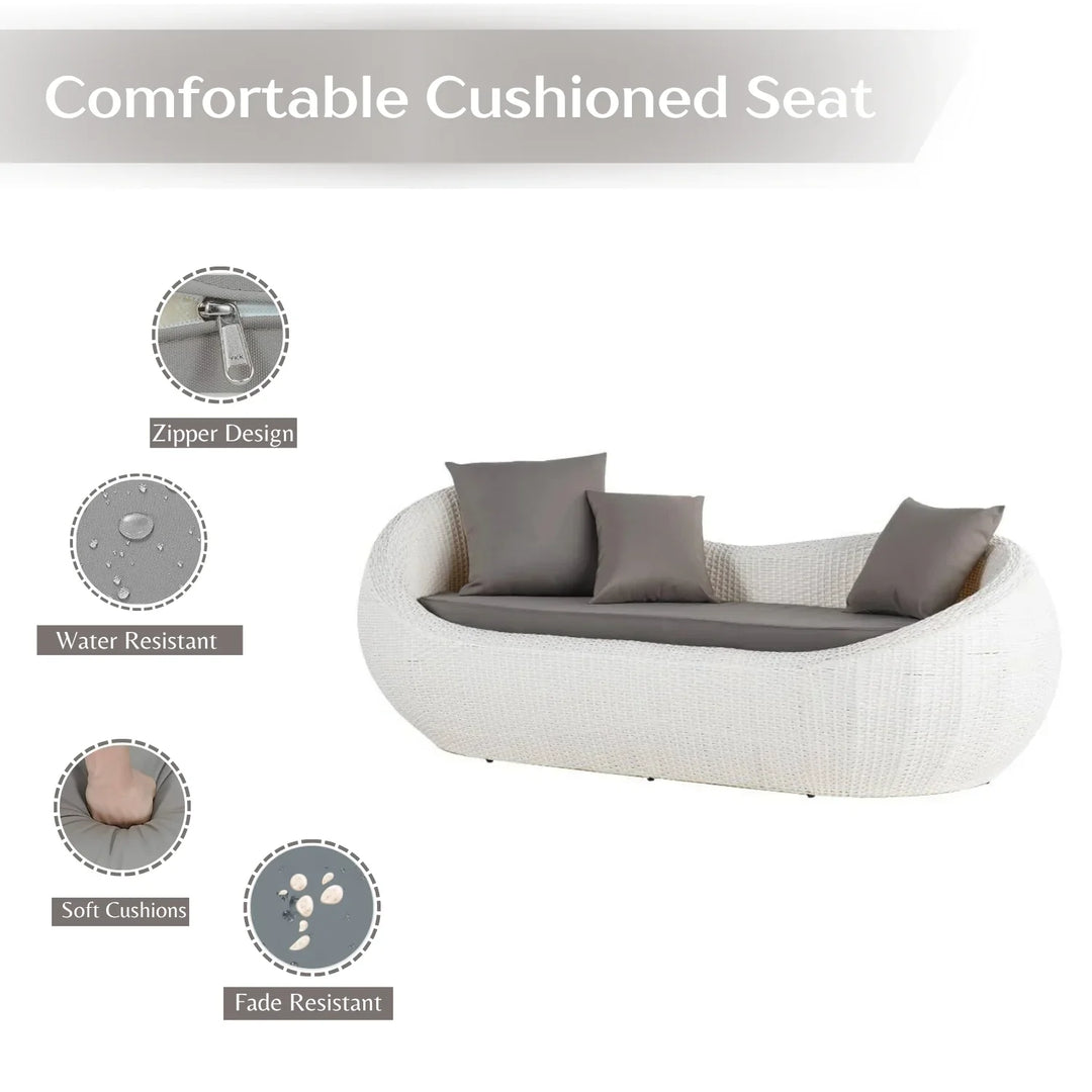 Outdoor Wicker 2 Seater Patio Garden Daybed