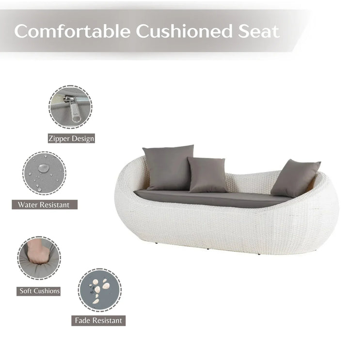 Outdoor Wicker 2 Seater Patio Garden Daybed