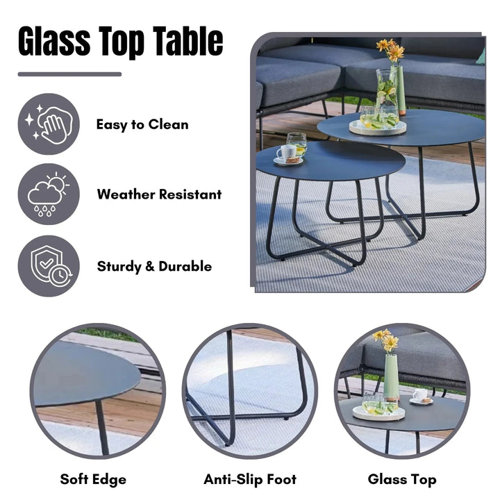 An Donatella 6-Seater L-Shape Outdoor Rope Sofa Set