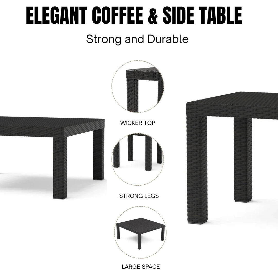 Carmen All Weather Outdoor Wicker Garden L-Shape Sectional Conversation Set