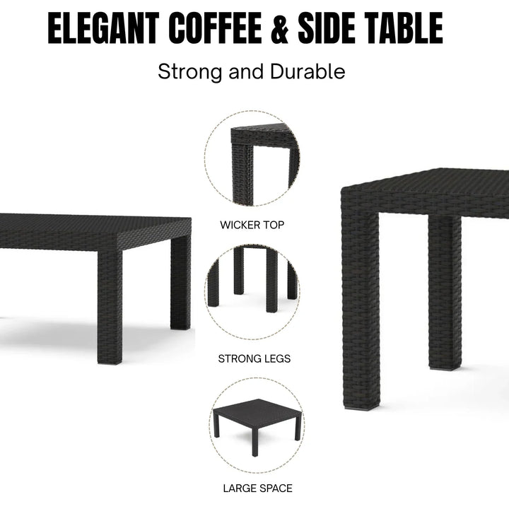 Carmen All Weather Outdoor Wicker Garden L-Shape Sectional Conversation Set