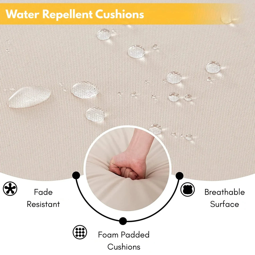 Paloma 5-Piece Outdoor Patio Dining Set with Square Glass Tabletop